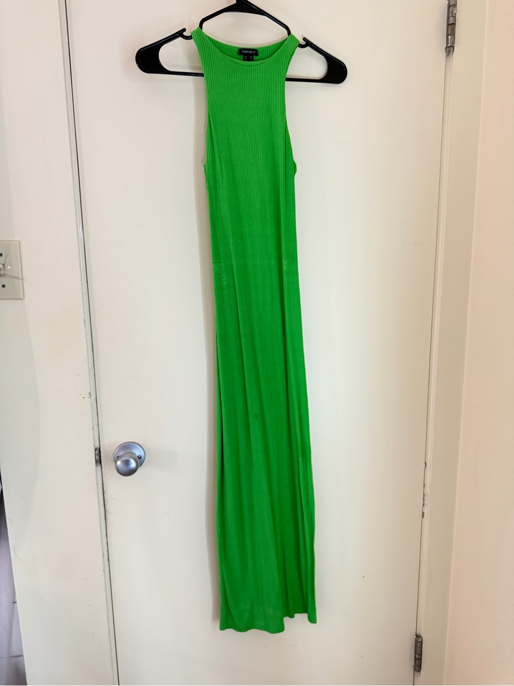 Sleeveless Ribbed Maxi Dress - Bright Green